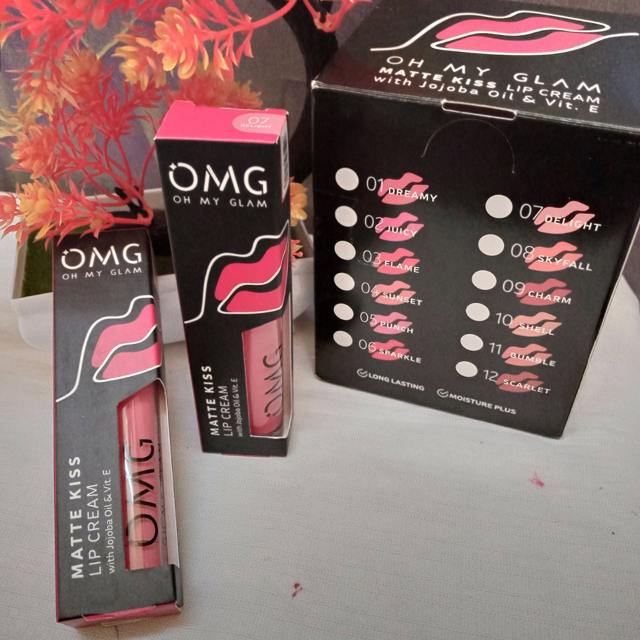 ini adalah Lipcream OMG 07, size: 2.9 ml, brand: Oh My Glam, age_group: all ages, gender: female
