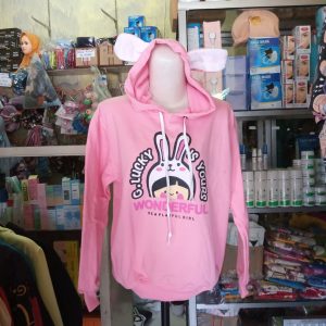 ini adalah Jaket Bunny Lucky, size: L, material: Fleece, color: pink, brand: jaketmotifindonesia, age_group: all ages, gender: female