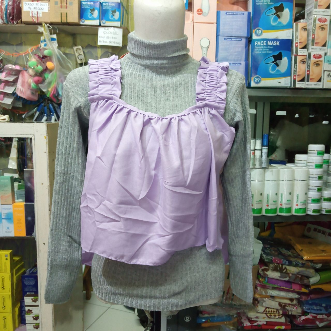 ini adalah Tank Top Outer Ungu, size: P48cmxLD108cm, material: twiscone, color: purple, brand: Tanktopoutercepu, age_group: all ages, gender: female
