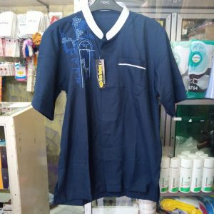 ini adalah Baju Koko Pendek L, size: L, material: Cutton, color: blue, brand: Bajukokocepu, age_group: all ages, gender: male