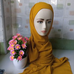 ini adalah Pasmina Inner Mustard, size: 75cmx175cm, material: cotton ceruty, color: yellow mustard, brand: Pashminainnercepu, age_group: all ages, gender: female