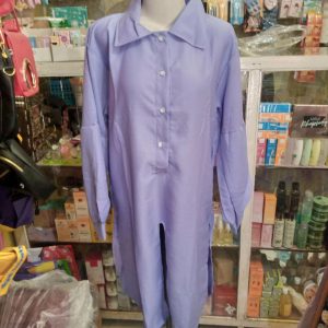 ini adalah Tunik Diara Lavender, size: Ld +- 102cm, material: mosscrepe, color: purple lavender, brand: Tunik Vievie House, age_group: all ages, gender: female
