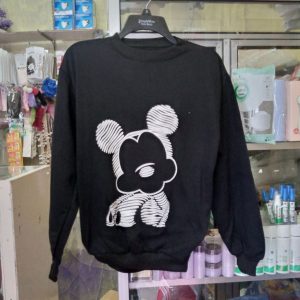 ini adalah Sweater Mickey Hitam, size: LD 90cm, Panjang 60cm, material: Fleece, color: black, brand: Sweatermickcepu, age_group: all ages, gender: unisex